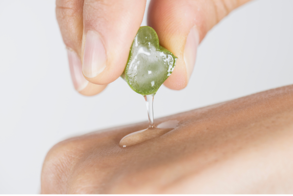 Aloe vera gel on the skin