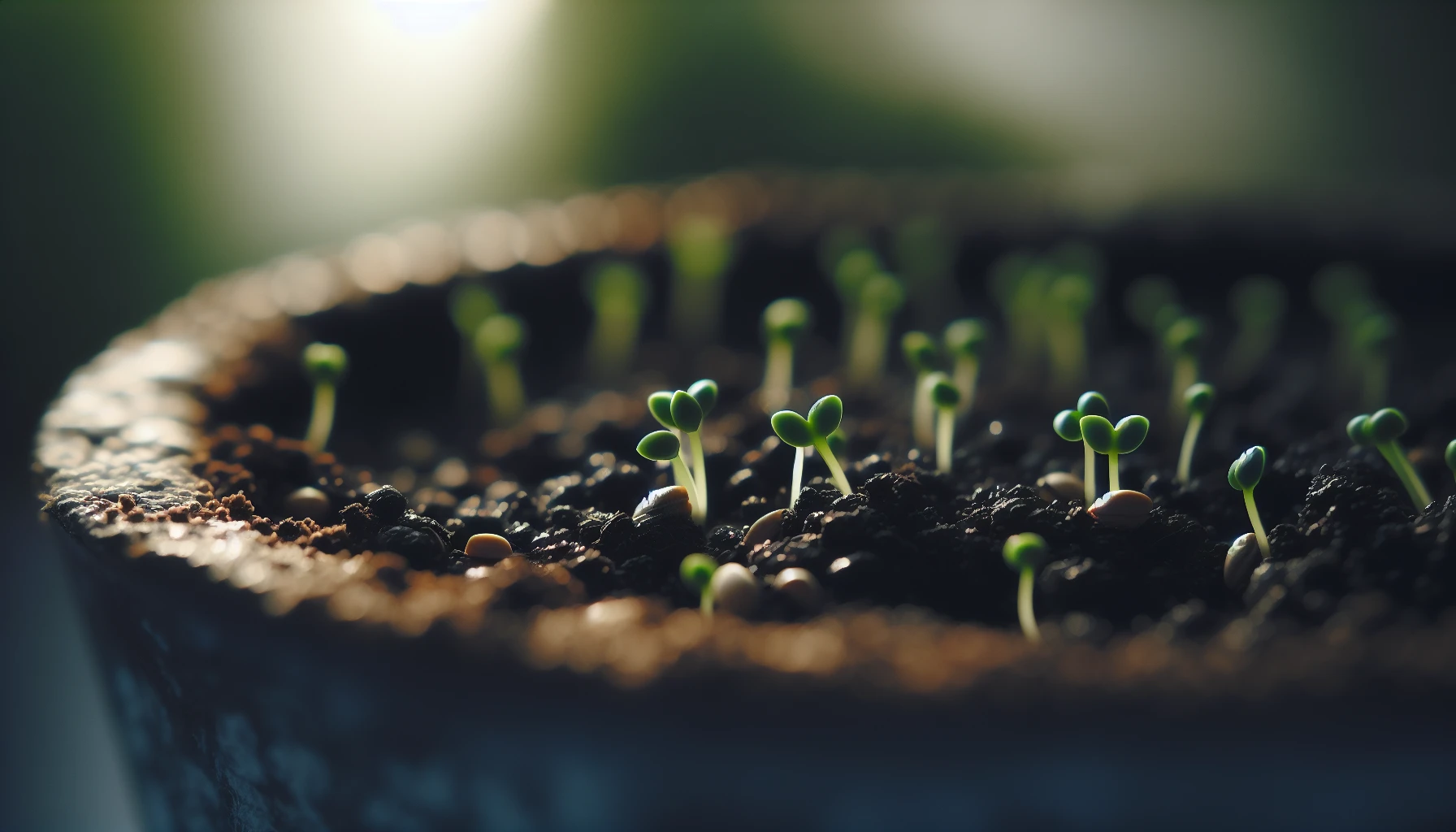 Germinating bonsai seeds in early stages